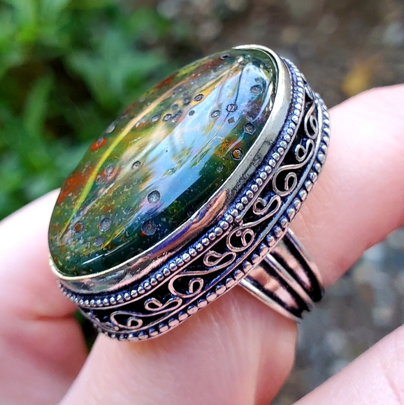 New Bloodstone 925 Silver Ring. - Picture 6 of 14